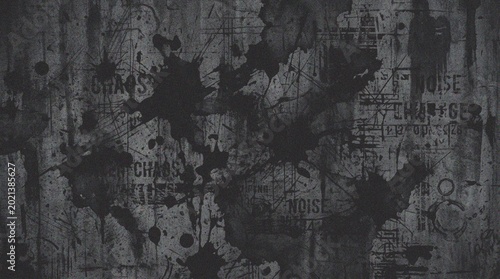 Fotografi Dark grungy textured background with stains.