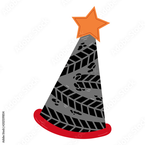 Party hat with tire pattern