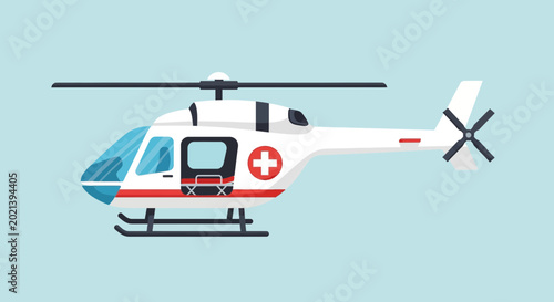 Bild auf Leinwand Medical Helicopter Emergency Service Vehicle.