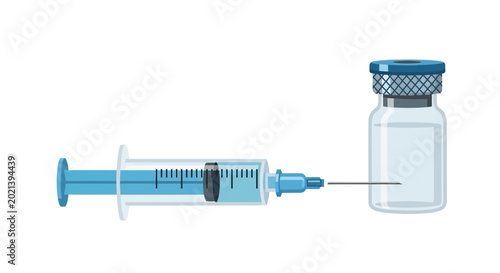 Tableau sur toile Medical Syringe and Vaccine Vial 1.