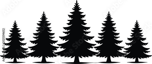 Photos 18 Pine Tree Icon Set with Natural Forest Elements for Nature, Environment, and
