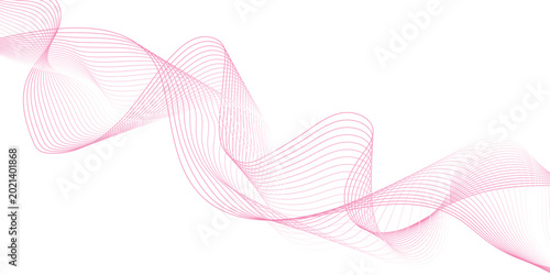 Tableau sur toile Abstract pink flowing wave lines background with dynamic blend effect for modern banner or poster vector illustration