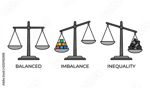 Canvastavla Libra balance scale vector isolated justice and imbalance illustration