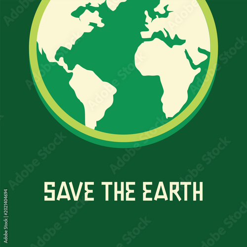Minimalist Globe Save Earth Poster