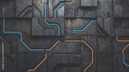 Bild auf Leinwand A futuristic circuit board design background.