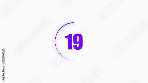 24 seconds countdown timer black color circle animation with transparent white background. Abstract beautiful countdown icon blue from 24 seconds to 0 seconds. 