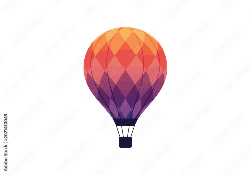 Fototapeta premium Geometric air balloon illustration isolated on white background