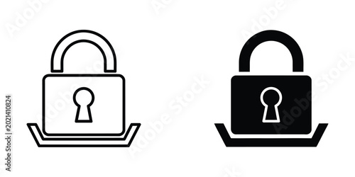 Canvas Print Secure locked padlock on smartphone icon design contrast