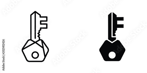 Slika na platnu Minimalist key and padlock icon set in black and white