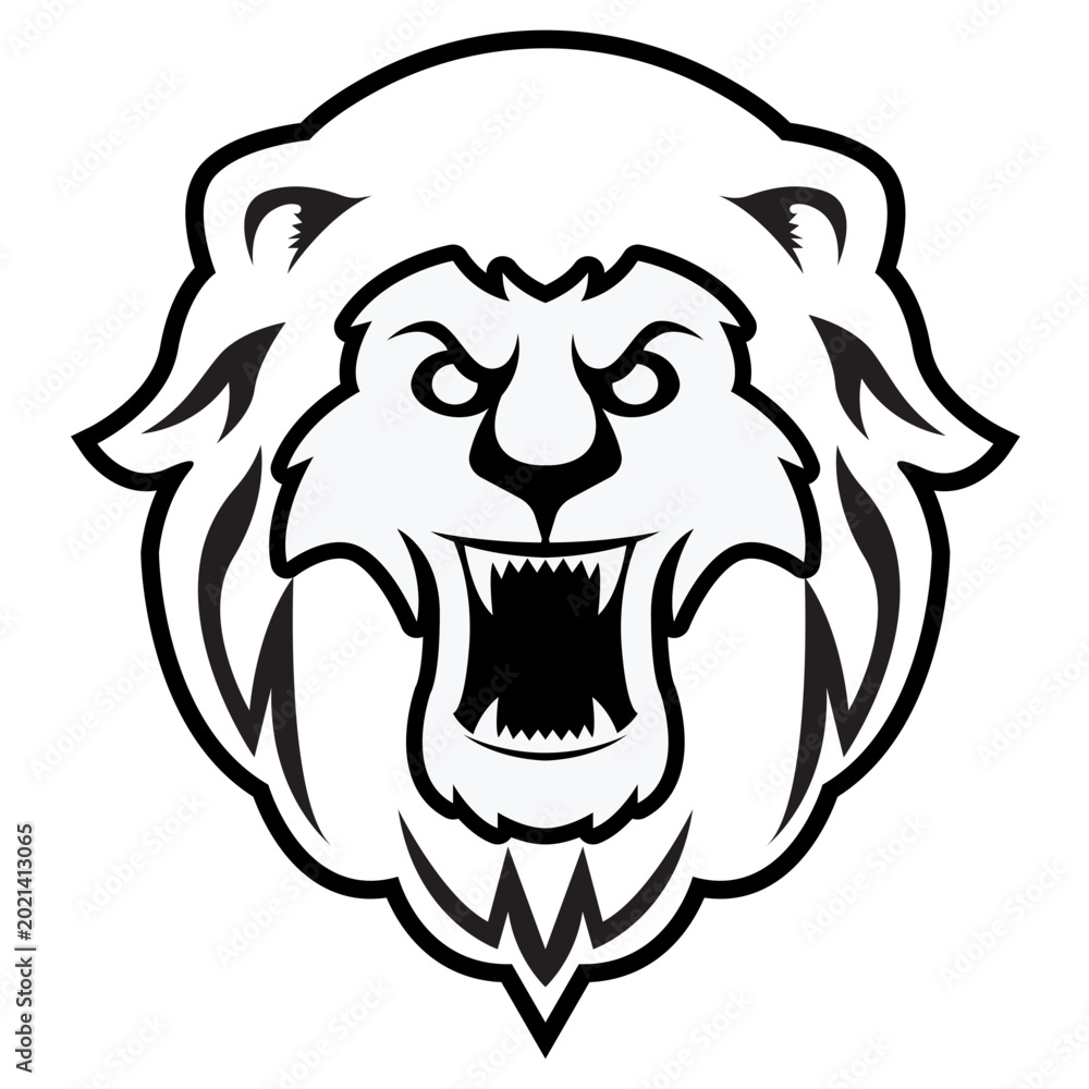 Fototapeta premium Angry animal face graphic design for apparel