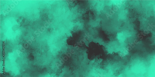Tableau sur toile Abstract turquoise and dark ink spot with smoky texture creating a dramatic artsy smoky design background with dark shadows and light texture