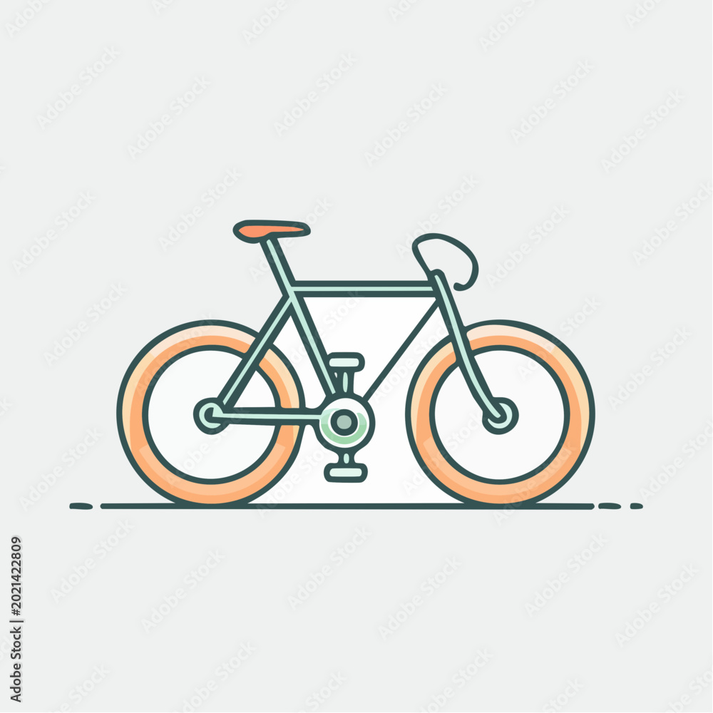 Fototapeta premium Eco Urban Bicycle Illustration