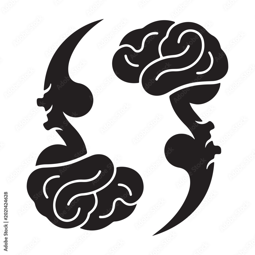Fototapeta premium Abstract Human Brain and Mental Energy Flow Concept