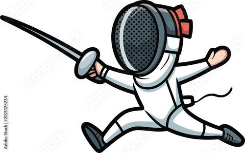 Cute cartoon a illustrator vector fencing