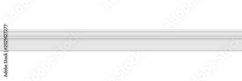 Fotografie Realistic white long molding baseboard for wall or floor decor isolated on transparent background