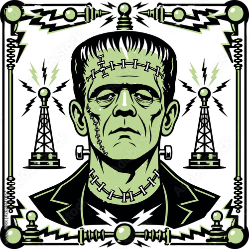 Classic Frankenstein Horror illustration