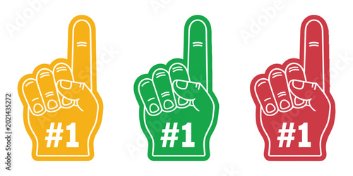 Quadro su tela Number One Fan Foam Finger Vector Illustration for Sports Events, Championship S