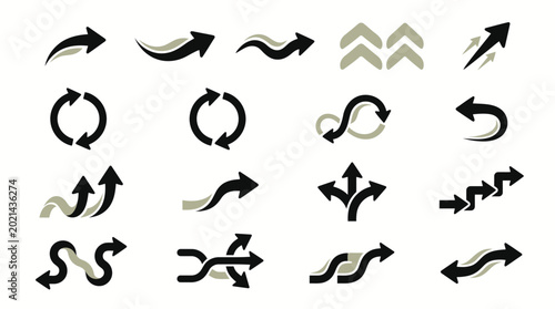 Collection of Arrow Icons A Versatile Set of Symbols for Navigation, Direction, and Flow