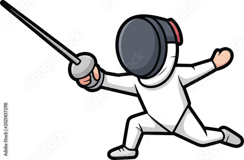 Cute cartoon a illustrator vector fencing
