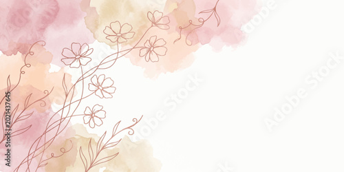 Photos Elegant watercolor blossoms adorn the frame with grace and tranquility