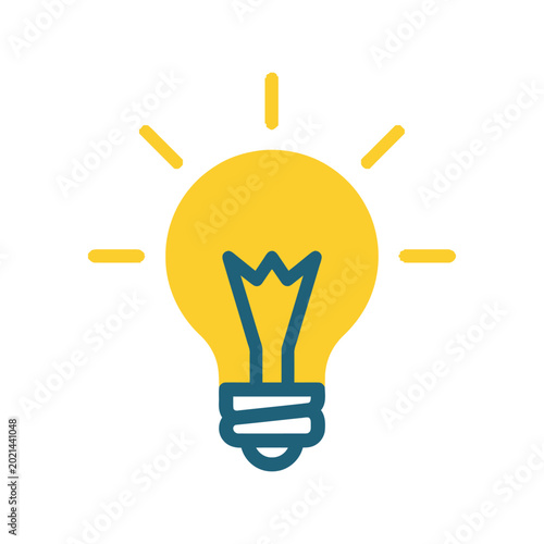 A Colored Light Bulb Icon. Business Idea, Innovation. Editable Vector File
