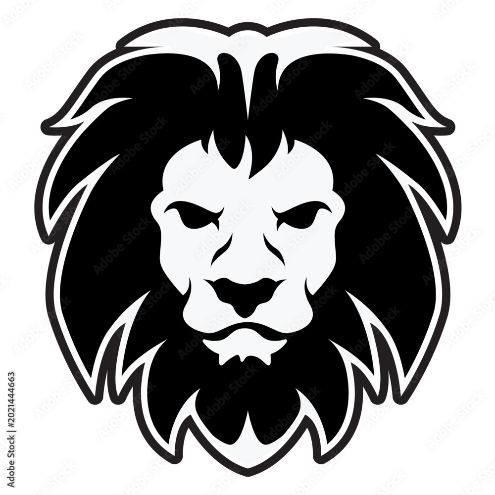 Fototapeta premium Bold lion head illustration for graphic design