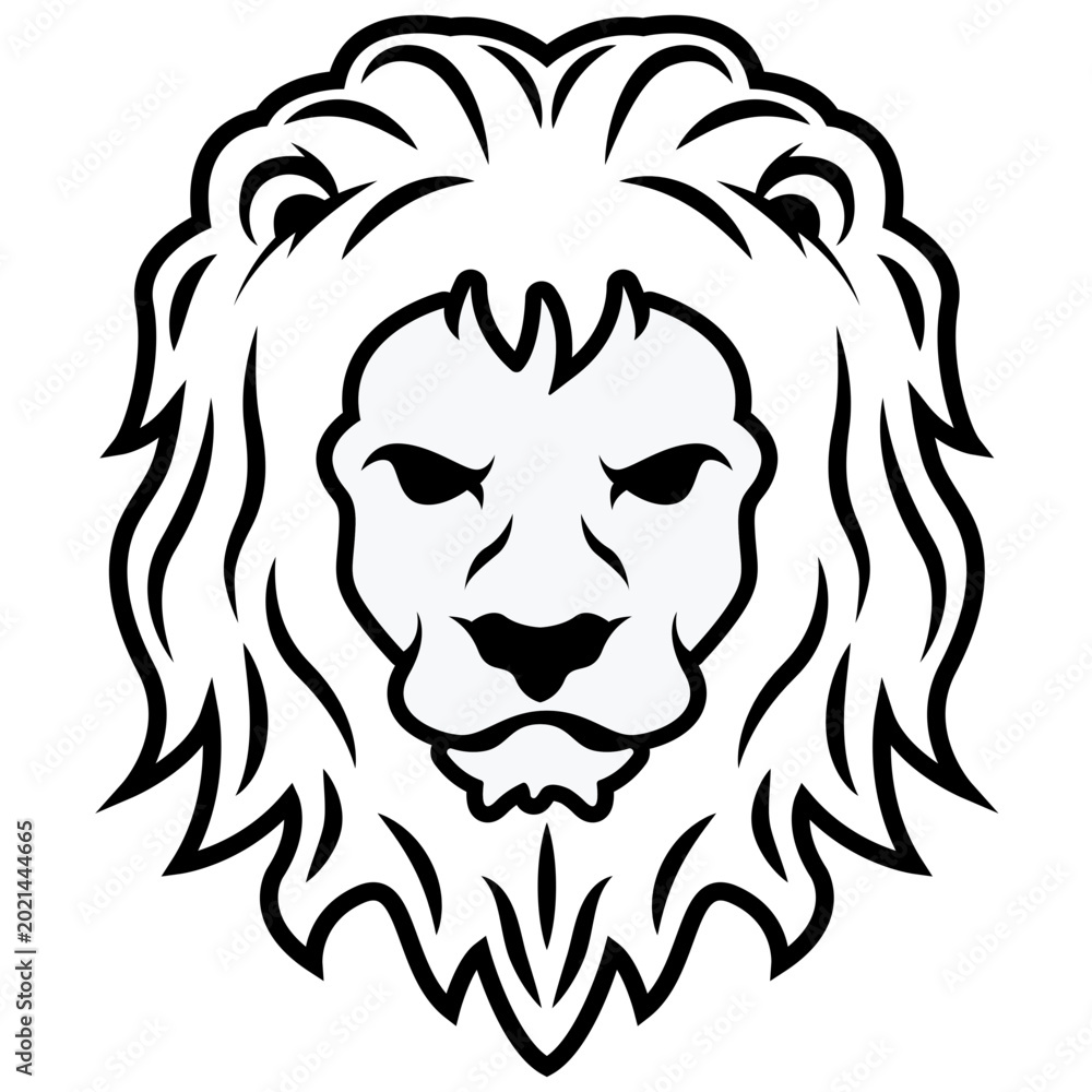 Fototapeta premium Regal lion face graphic design