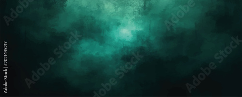 Obraz na płótnie A dark blue grunge background with rays piercing through stormy clouds and mist to reveal a textured night sky of deep space