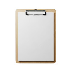 Empty clipboard with wooden border on blank page