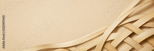 Abstract Woven Bamboo Pattern On Soft Beige Background