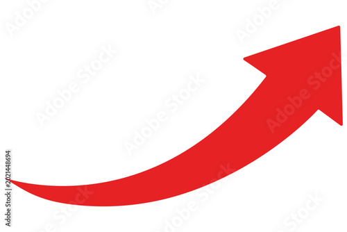Photos Curved red business arrow symbol showing high profit margins and successful econ