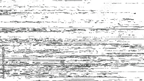 Schilderij op canvas Glitchy digital distortion effect with horizontal lines and pixels on white back