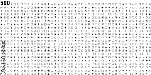 collection of five hundred line icons on white background