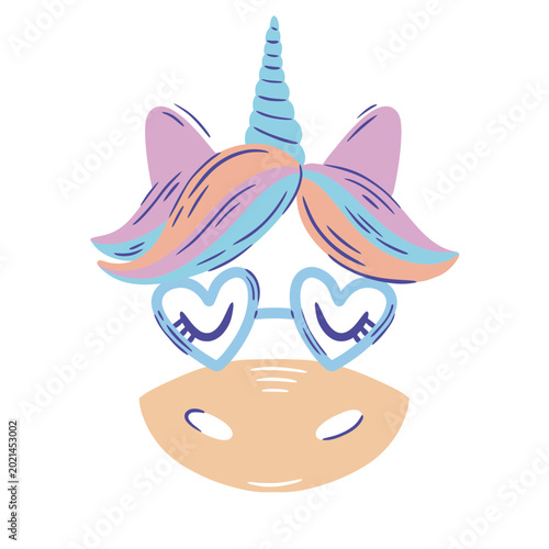 Photography Playful unicorn design with heart-shaped glasses