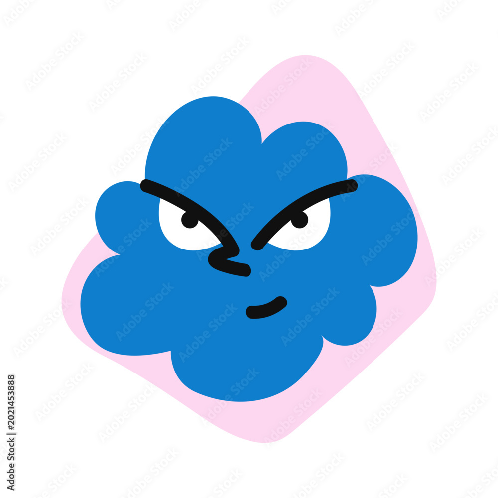 Fototapeta premium Playful cloud character design with expressive features