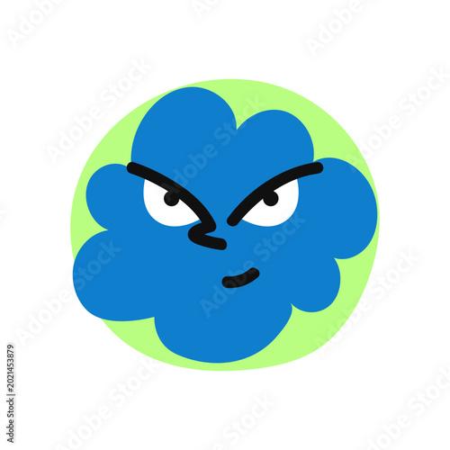 Tableau sur toile Cartoon cloud character with a mischievous expression design