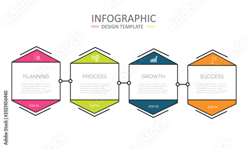 Infographic design template with place for your data. Business concept with 4 steps or options. Vector illustration.