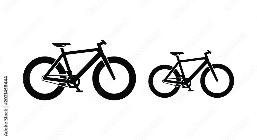 Fototapeta premium Bicycle silhouettes against a white background
