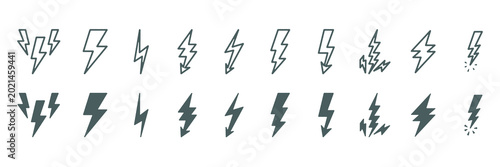 Fotografie Lightning bolt icon set