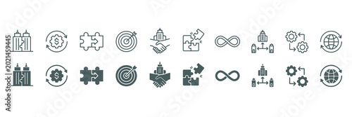 Bild auf Leinwand Business Integration icon set