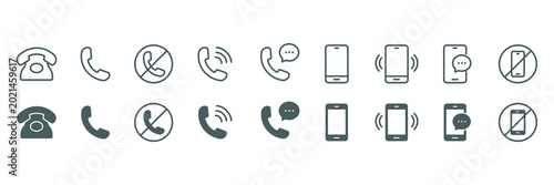 Tableau sur toile Phone icon set