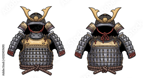 Samurai armor with gold accents.
