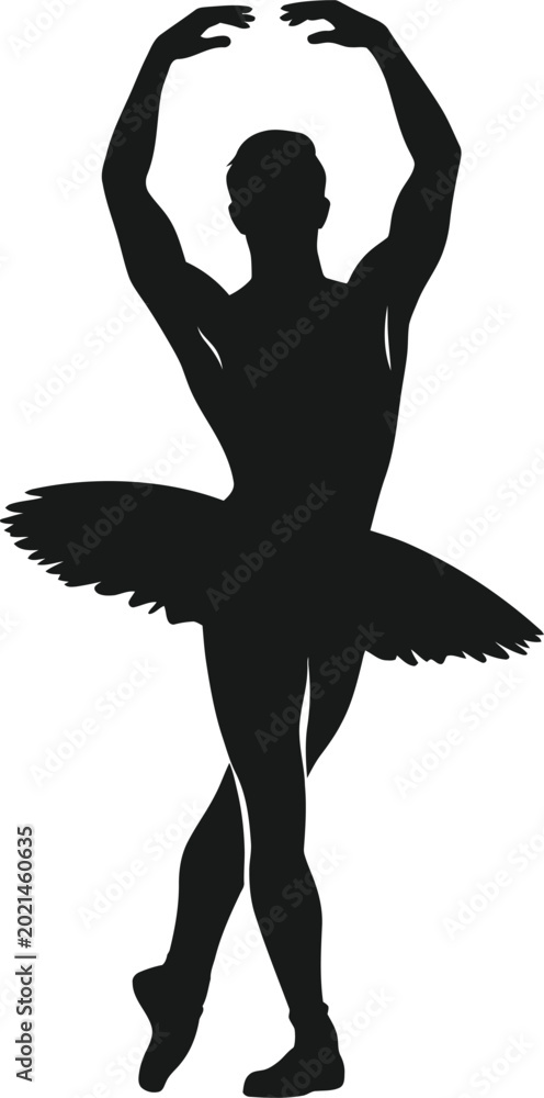 Fototapeta premium male ballet dancer silhouette illustration isolated on white background