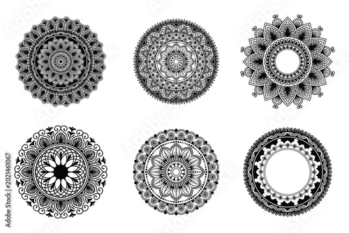 Abstract background design with mandala design set collection.