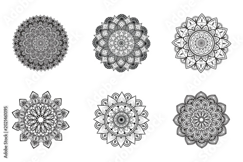Abstract background design with mandala design set collection.