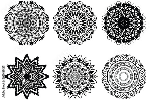 Abstract background design with mandala design set collection.