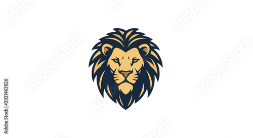 A stylized illustration of a lion's head.