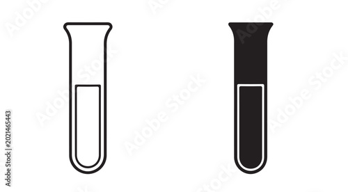 Obraz na plátně Minimal Test Tube Icon - Laboratory Research and Science Symbol