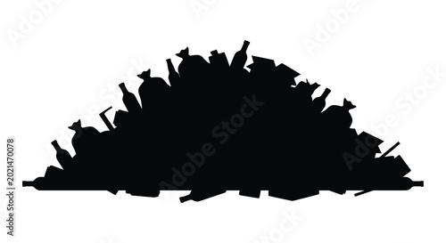 Konstfotografi Pile of trash silhouette against a white background