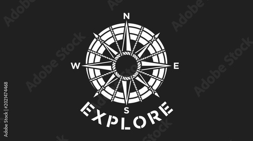 Compass Rose with the word Explore.